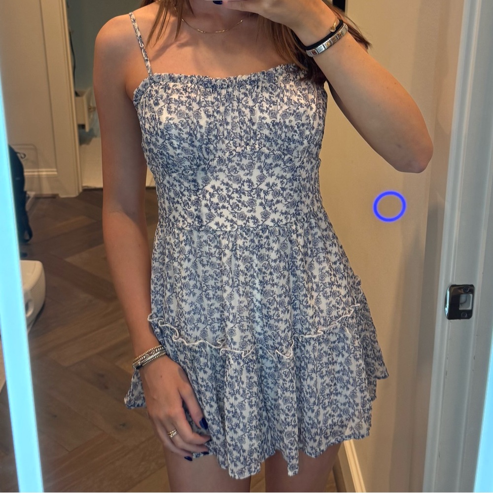 Altar'd State Blue and White Romper